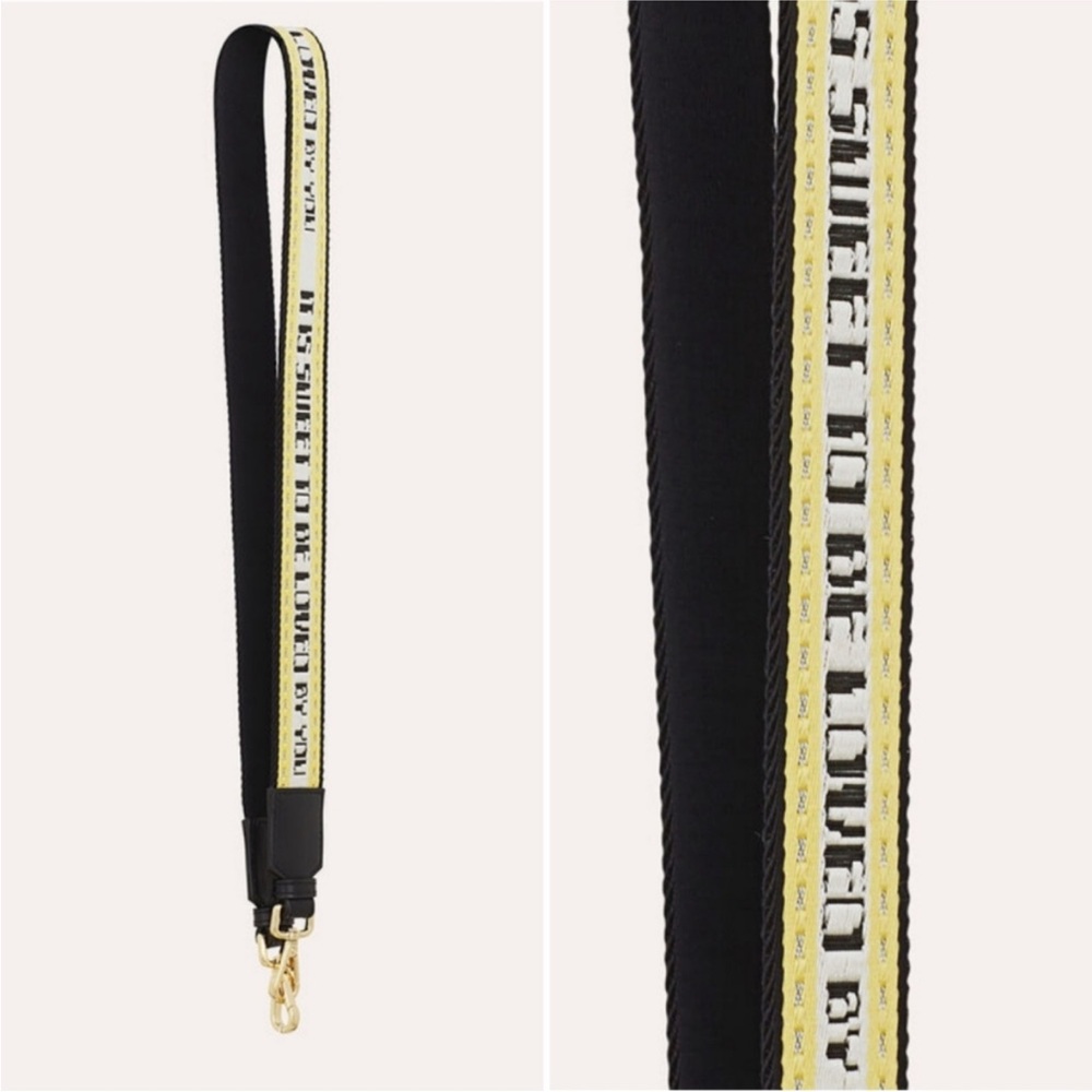 Maje Black and Yellow Strap with Gold Hardware